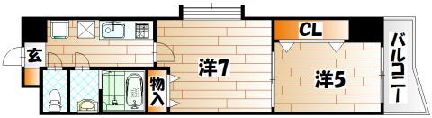 門司港レトロプリンセス(2K/3階)の間取り写真