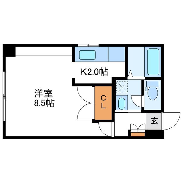 トミイビルNO17(1K/8階)の間取り写真