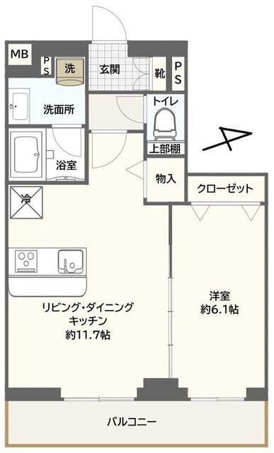 アイルグランデ押上ノースドゥーエ(1LDK/2階)の間取り写真