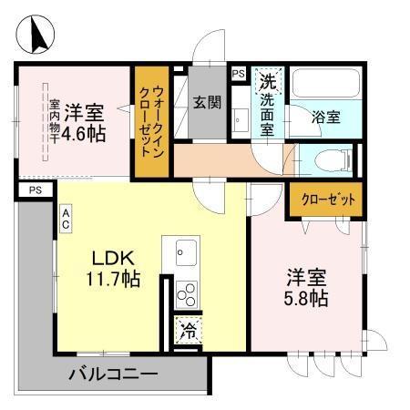 D-ROOM春日部大場(2LDK/3階)の間取り写真