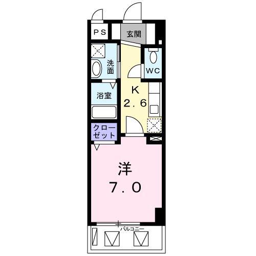 LUMINOUSCOURT牧志(1K/4階)の間取り写真