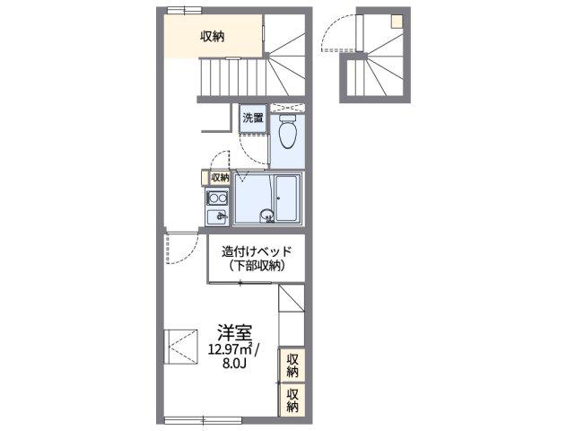 レオパレス関原さくらんぼ館(1K/2階)の間取り写真