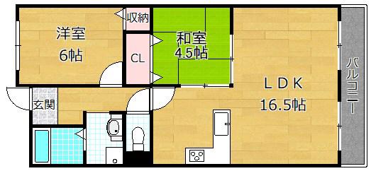 カサベルデ星の森(3LDK/2階)の間取り写真
