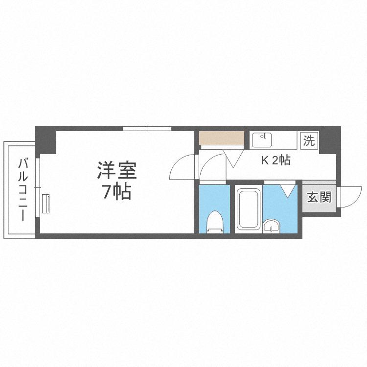URO大国町(1K/3階)の間取り写真