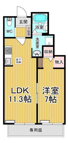 LA CIEL(1LDK/1階)の間取り写真