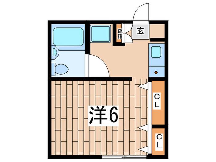 ベイヒルズ山手(ワンルーム/1階)の間取り写真