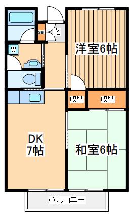 ソレイユ森野(2DK/1階)の間取り写真