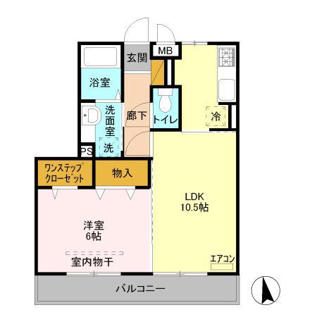 グレイスリーフ(1LDK/2階)の間取り写真