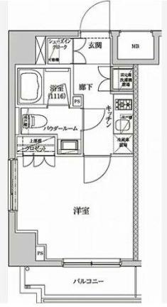 セジョリ墨田両国(1K/4階)の間取り写真