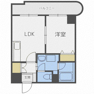 サンタの館医大前(1LDK/9階)の間取り写真