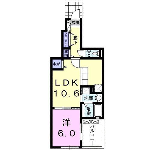 エターナルシーズン(1LDK/1階)の間取り写真