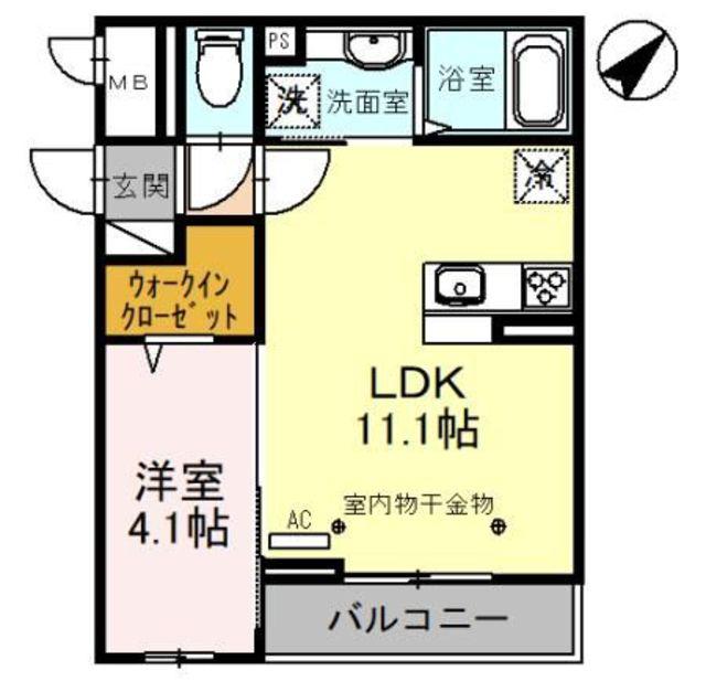 ディール川口(1LDK/2階)の間取り写真