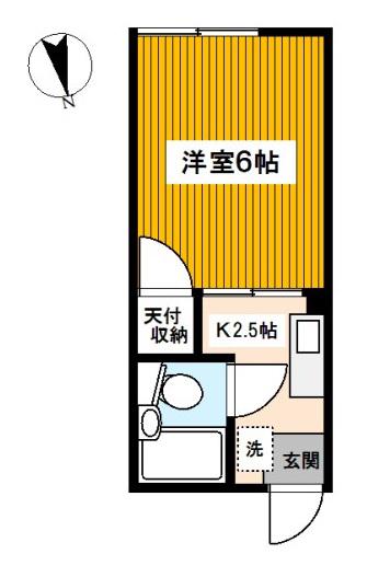 シティハイム中田A(1K/1階)の間取り写真