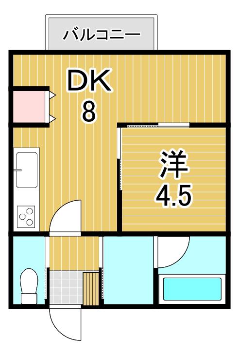 コーポグリーン 103(1DK/1階)の間取り写真
