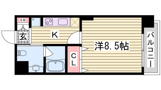 エステムコートみなと元町・THE・FIRST(1K/10階)の間取り写真