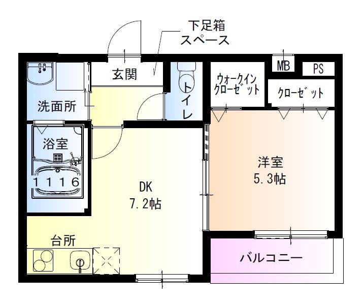 フジパレス高石駅北V番館(1DK/1階)の間取り写真
