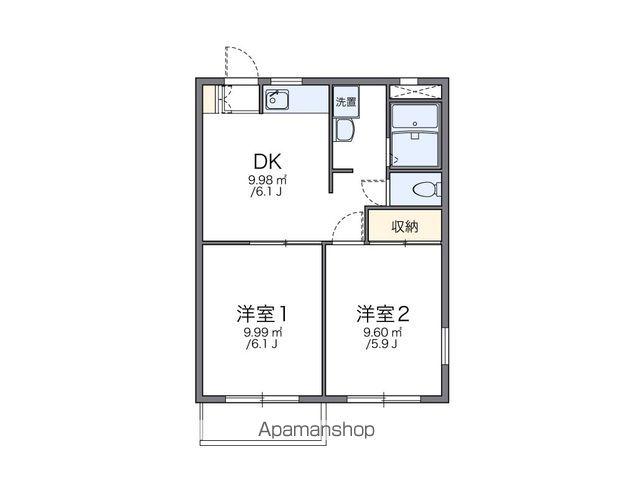 レオパレスANNEX新川崎(2DK/2階)の間取り写真