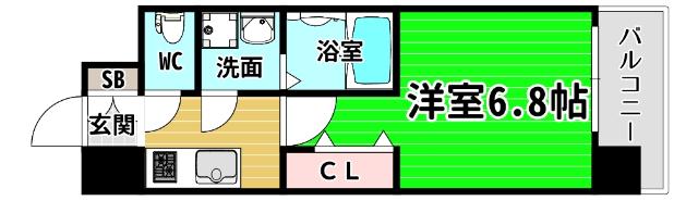 レジュールアッシュ九条(1K/5階)の間取り写真