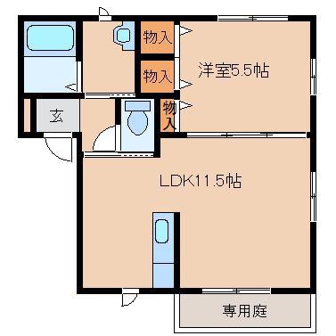 メゾン エム&エム(1LDK/1階)の間取り写真