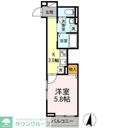 東京メトロ日比谷線 南千住駅 徒歩7分 3階建 築1年(1K/1階)の間取り写真