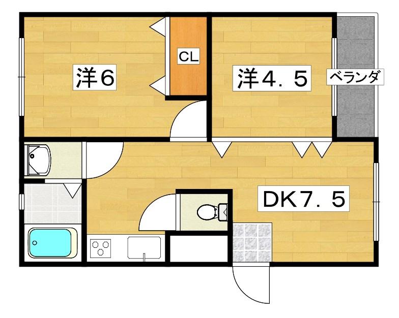 サトーピア香里園(2DK/3階)の間取り写真