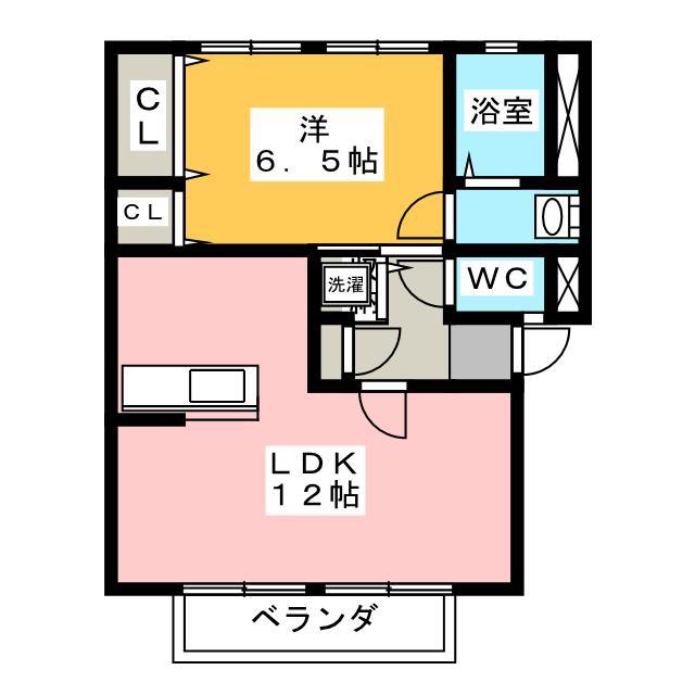 ART NOUVEAU(1LDK/2階)の間取り写真