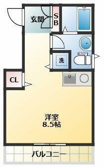TEA POST AKATSUKA(ワンルーム/4階)の間取り写真