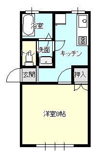 シルフィードハウス(1K/2階)の間取り写真