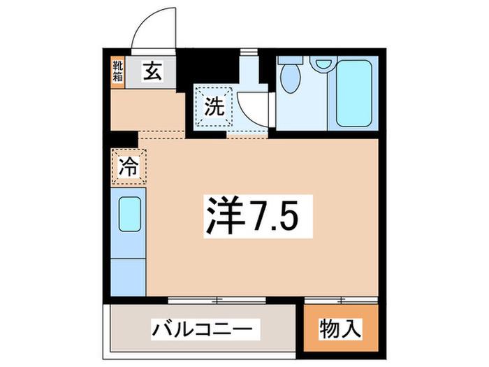 ヴィンテージ大倉山I(ワンルーム/1階)の間取り写真