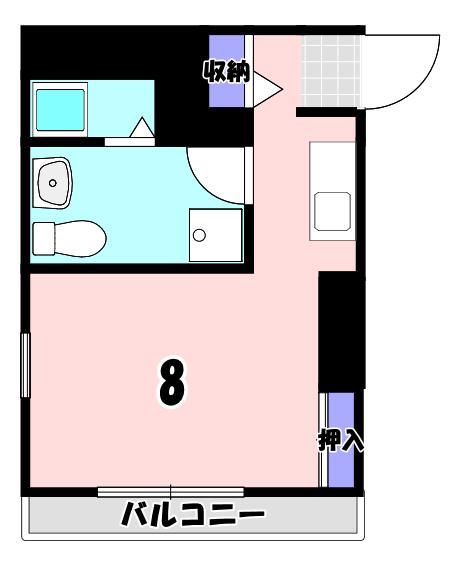 メゾン エミ(ワンルーム/2階)の間取り写真