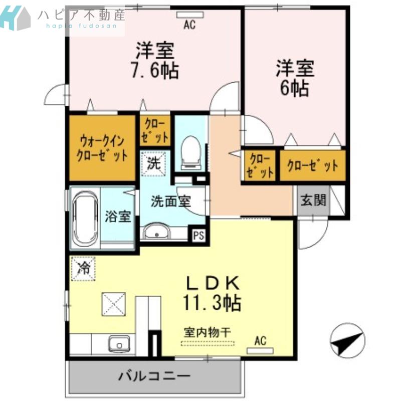 MZ COURT(2LDK/1階)の間取り写真