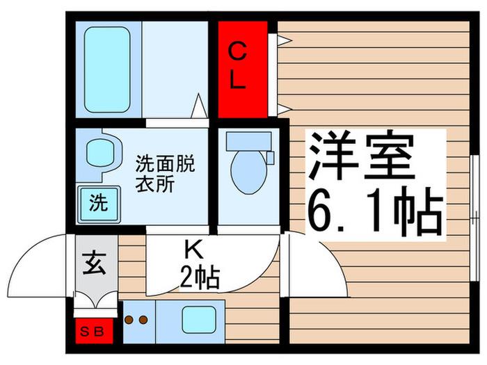 CRASTINE西馬橋1丁目(1K/2階)の間取り写真