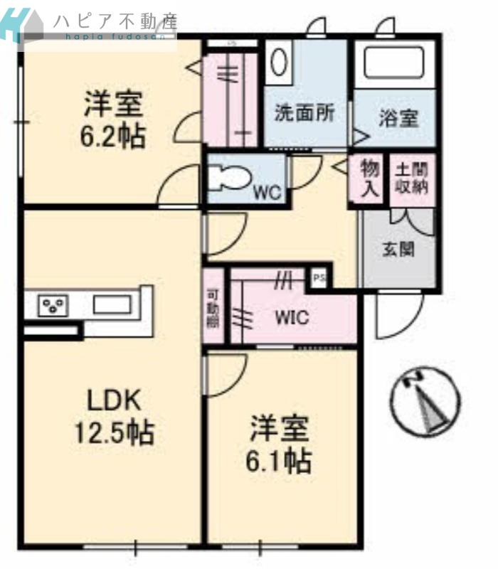 グランクレスト清瀬(2LDK/2階)の間取り写真
