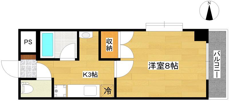 ファイン新寺(1K/3階)の間取り写真