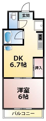 フォレスト・コート(1DK/4階)の間取り写真