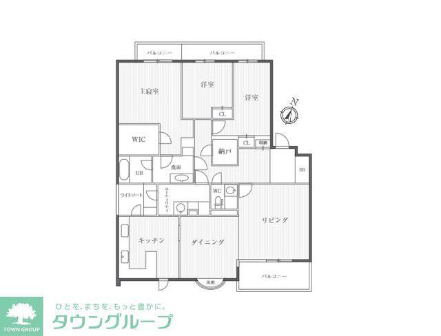 世田谷野毛レジデンス(3SLDK/2階)の間取り写真