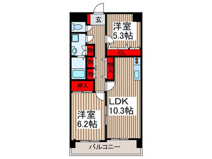 ロイヤルメゾンⅣ(2LDK/1階)の間取り写真
