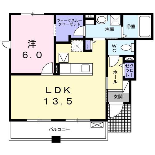 プレシャス 京 A(1LDK/1階)の間取り写真