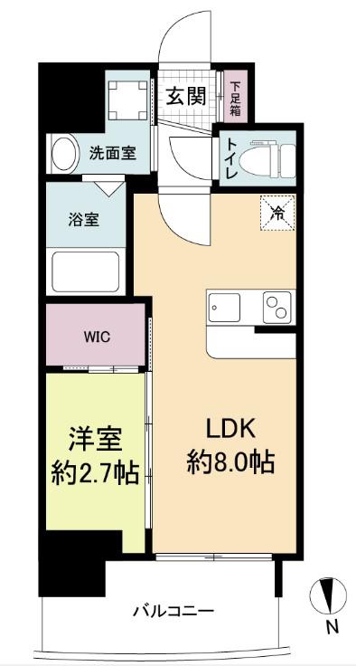 セレニテ天満橋アリア(1LDK/12階)の間取り写真