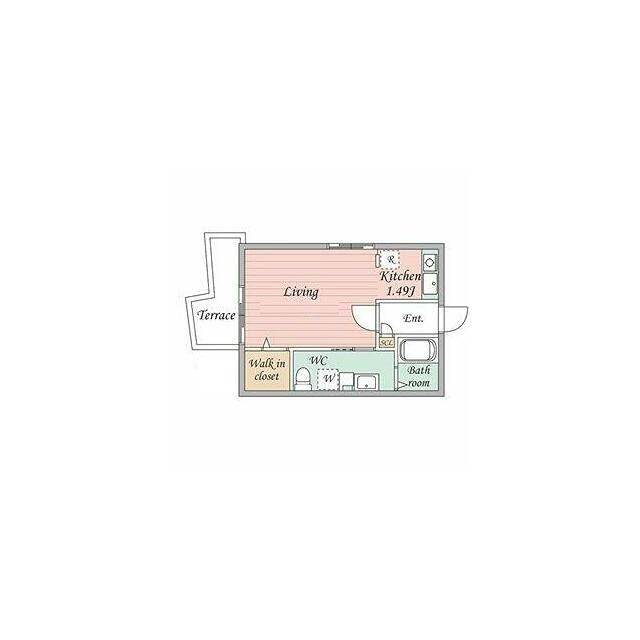 BRANCHE三軒茶屋(ワンルーム/1階)の間取り写真