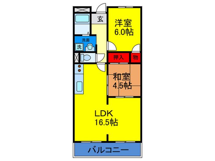 ベル・サンセベリア(2LDK/3階)の間取り写真