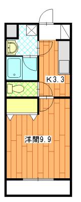 ラ・トゥール高尾町(1K/4階)の間取り写真