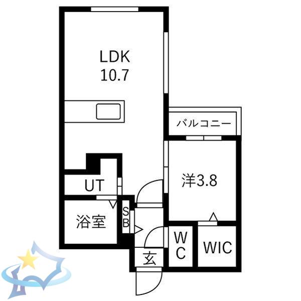 ALIVIS宮の森(1LDK/4階)の間取り写真