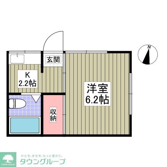 紅梅荘(1K/2階)の間取り写真