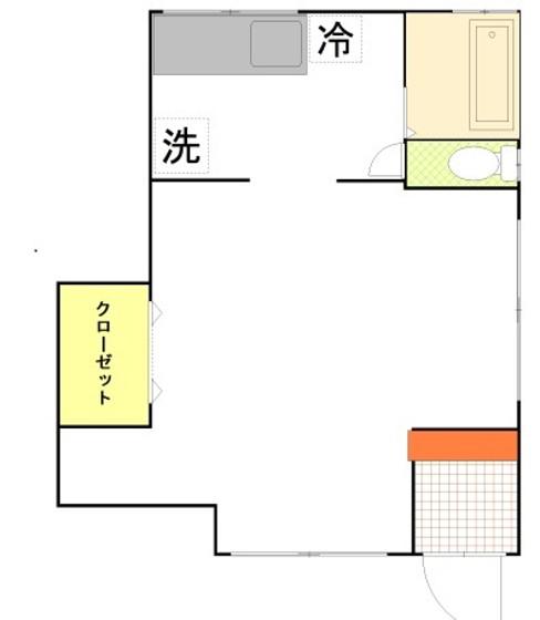 ライトハイツ萌(ワンルーム/1階)の間取り写真