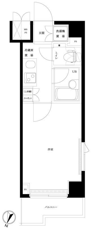 ルーブル中野沼袋(1K/3階)の間取り写真