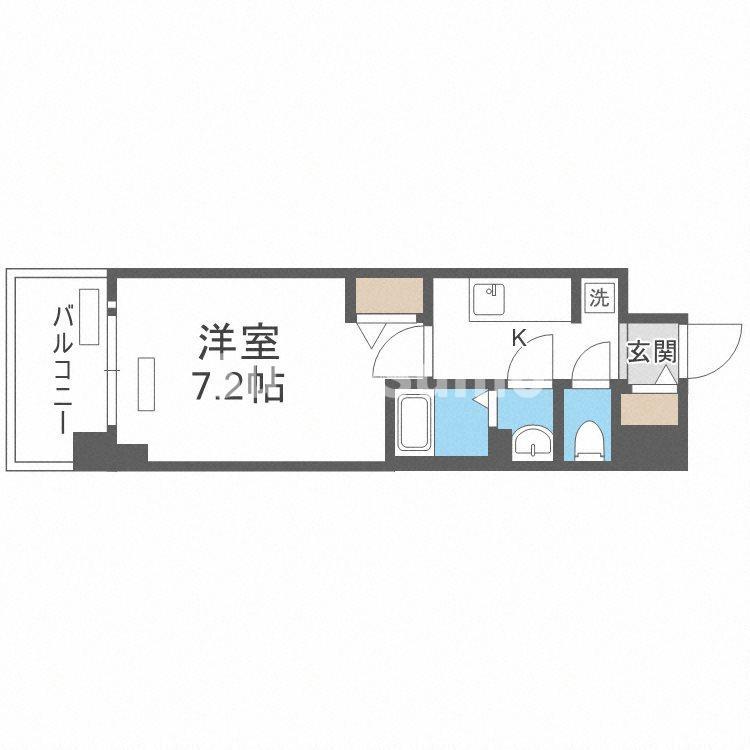 プレサンス大国町ラヴエニール(1K/6階)の間取り写真