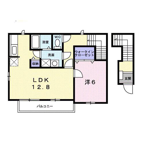 ラ シャンテ(1LDK/2階)の間取り写真