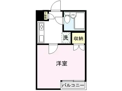 フルール・ブランシュ(1K/4階)の間取り写真