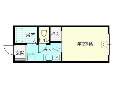 ディアコート幸(1K/1階)の間取り写真